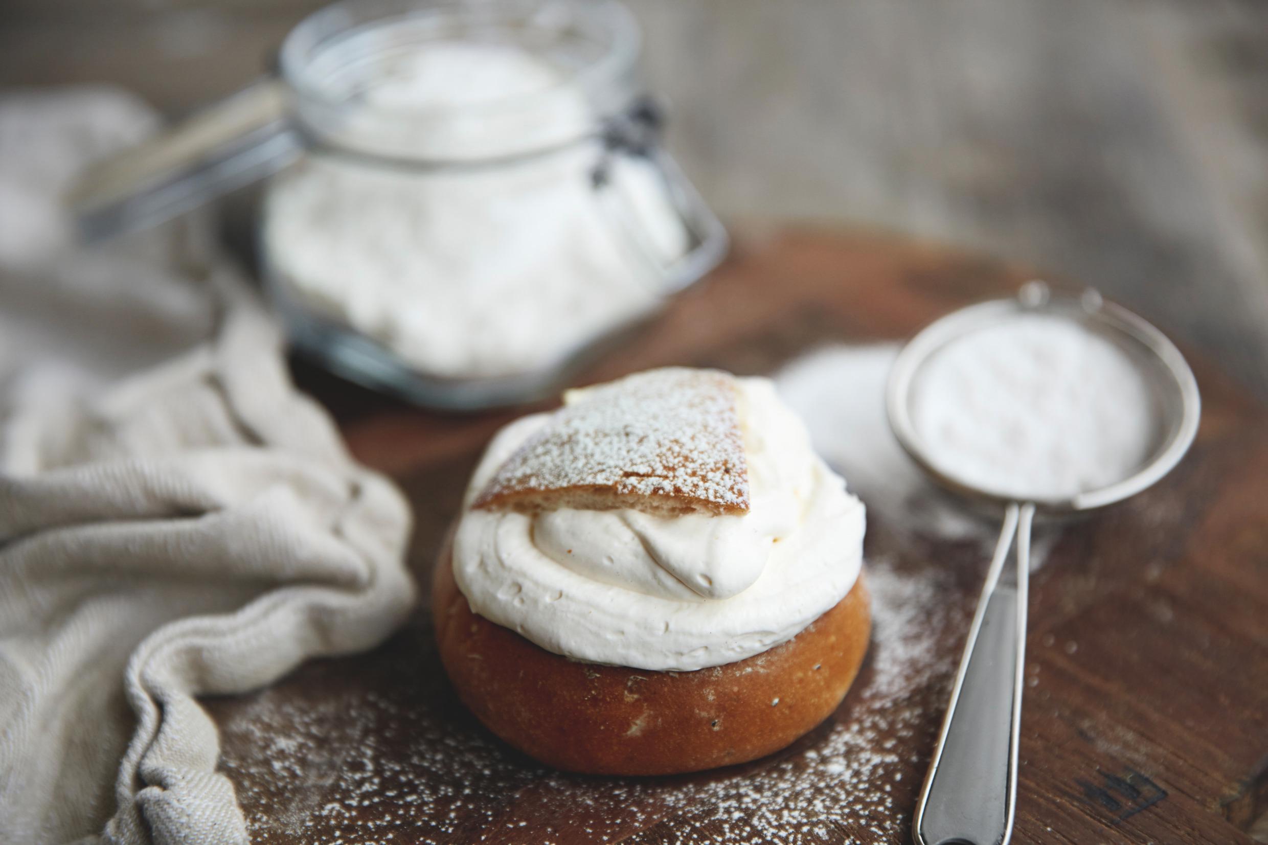 Freshly baked semla