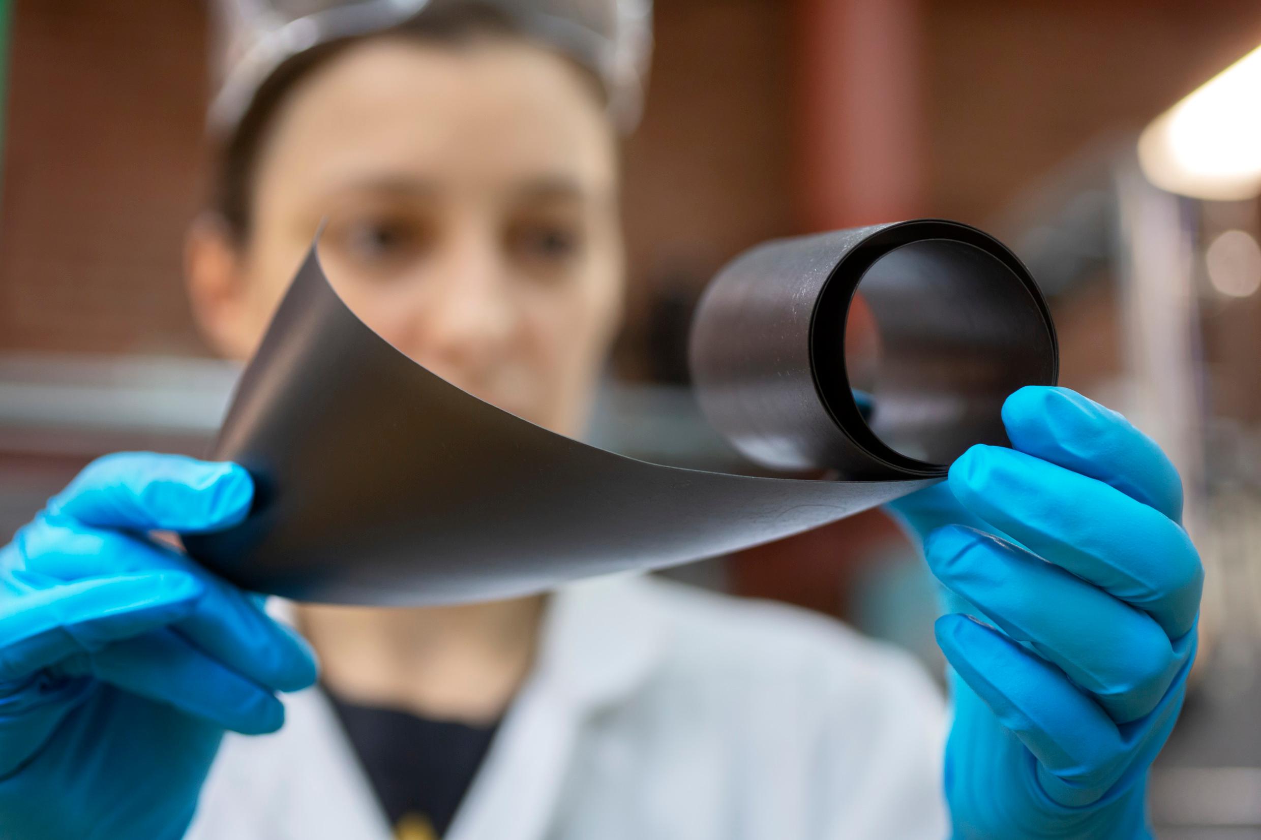 The material graphene, similar to graphite, consists of a single layer of carbon atoms arranged in a hexagonal pattern, which makes it extremely strong, yet lightweight and flexible. There is intense research on various applications for the material, for example at Chalmers University of Technology in Gothenburg.