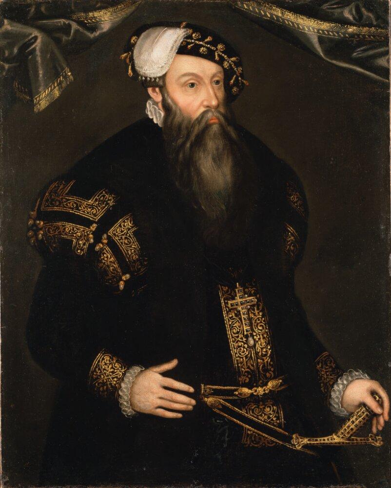 A portrait of Gustav Vasa.