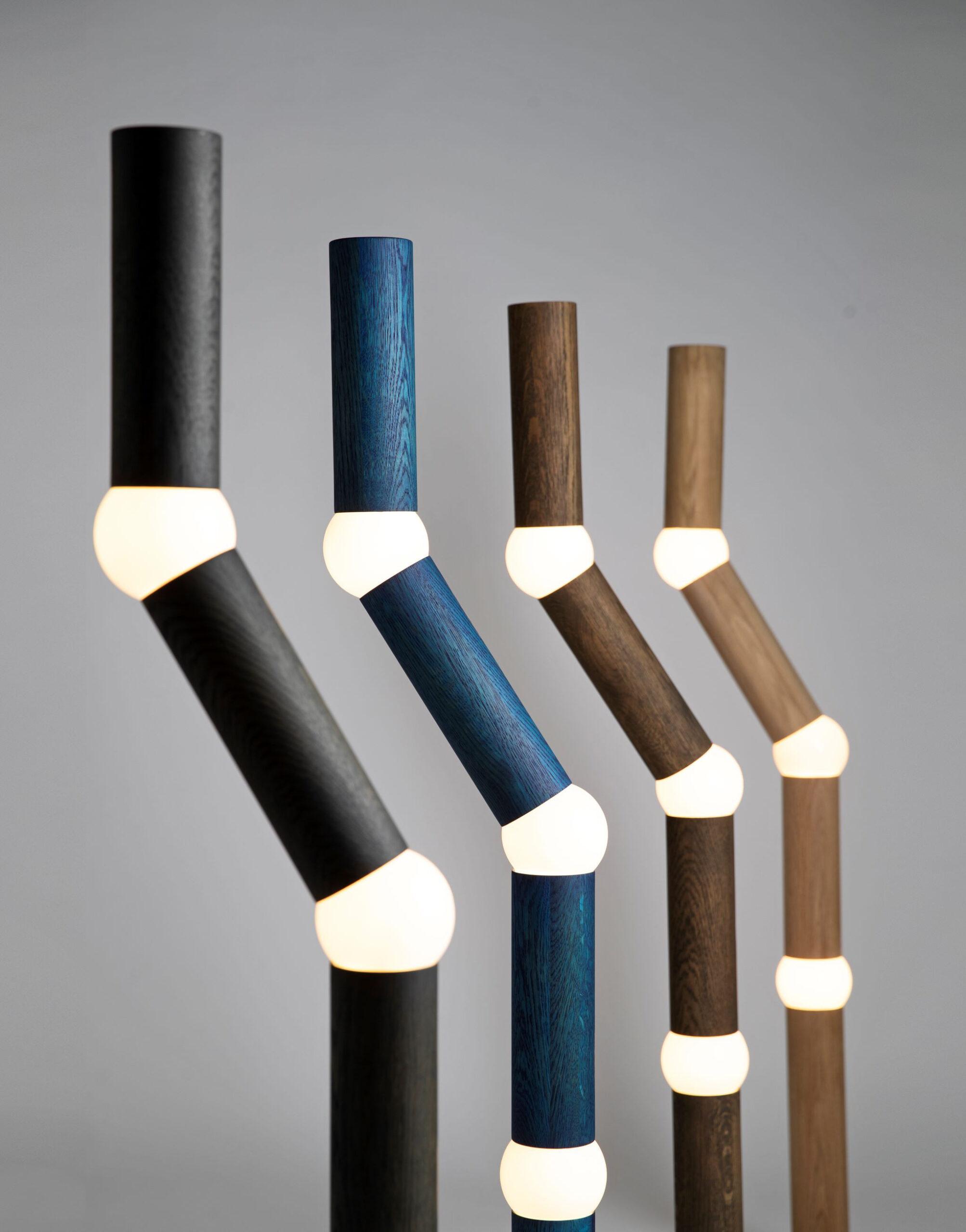 Four designer lamps inspired by bamboo.